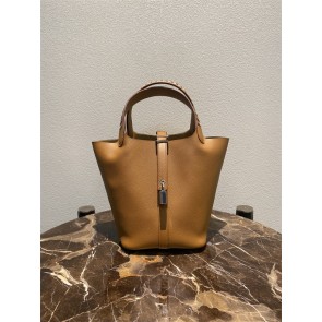 실사 [에르메스] HERMES Special Order EPSOM PICOTINE Gold 스페셜 오더 앱송 피코탄 골드 카멜 18cm