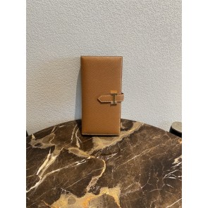 실사 [에르메스] HERMES Epsom Bearn Wallet Gold 앱송 베안 장지갑 골드 카멜