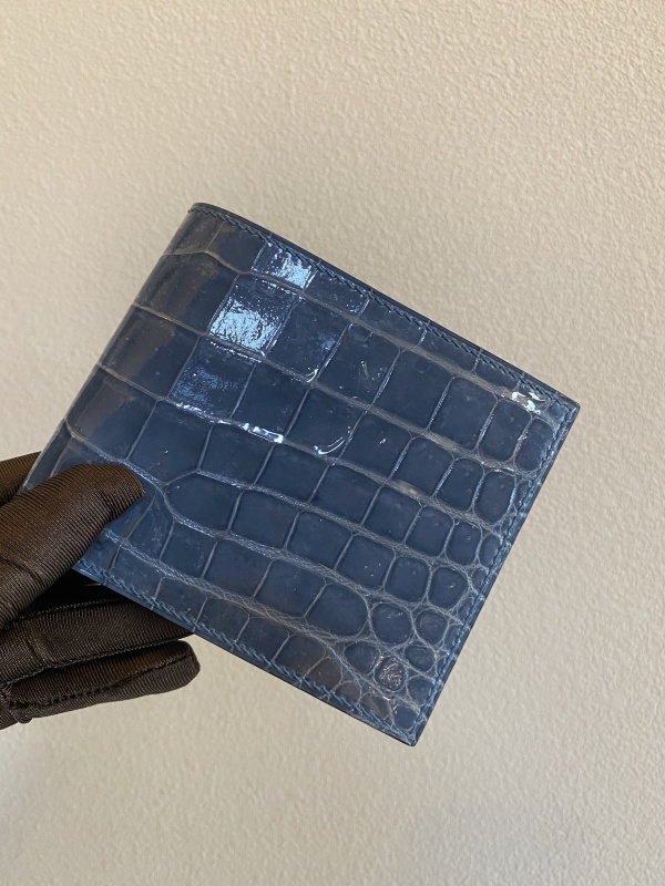 실사 [에르메스] HERMES Crocodile Citizen WALLET 크로커다일 시티즌 반지갑