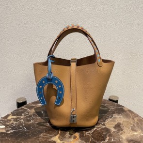 실사 [에르메스] HERMES Special Order EPSOM PICOTINE Gold 스페셜 오더 앱송 피코탄 골드 카멜 18cm