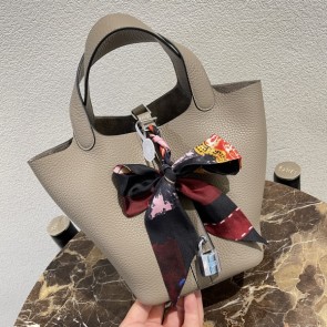 실사 [에르메스] HERMES PICOTINE Gris Asphalt 피코탄 그리스 아스팔트 18cm
