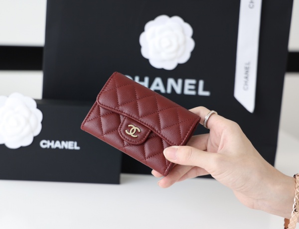 [샤넬] 캐비어 반지갑