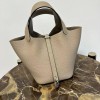 실사 [에르메스] HERMES PICOTINE Gris Touterlle 피코탄 그리스 뚜뜨렐 18cm